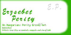 erzsebet perity business card